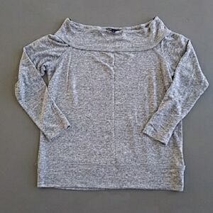 Gibson from Nordstrom Marled Gray Soft Jersey Knit Top Size XS
